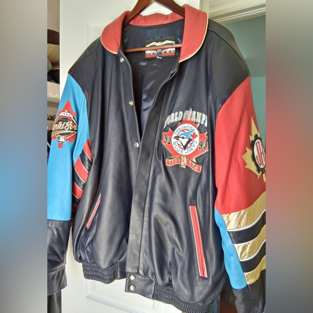 Rare Jeff Hamilton Back to Back 92-93 World Series Blue Jays Jacket leather